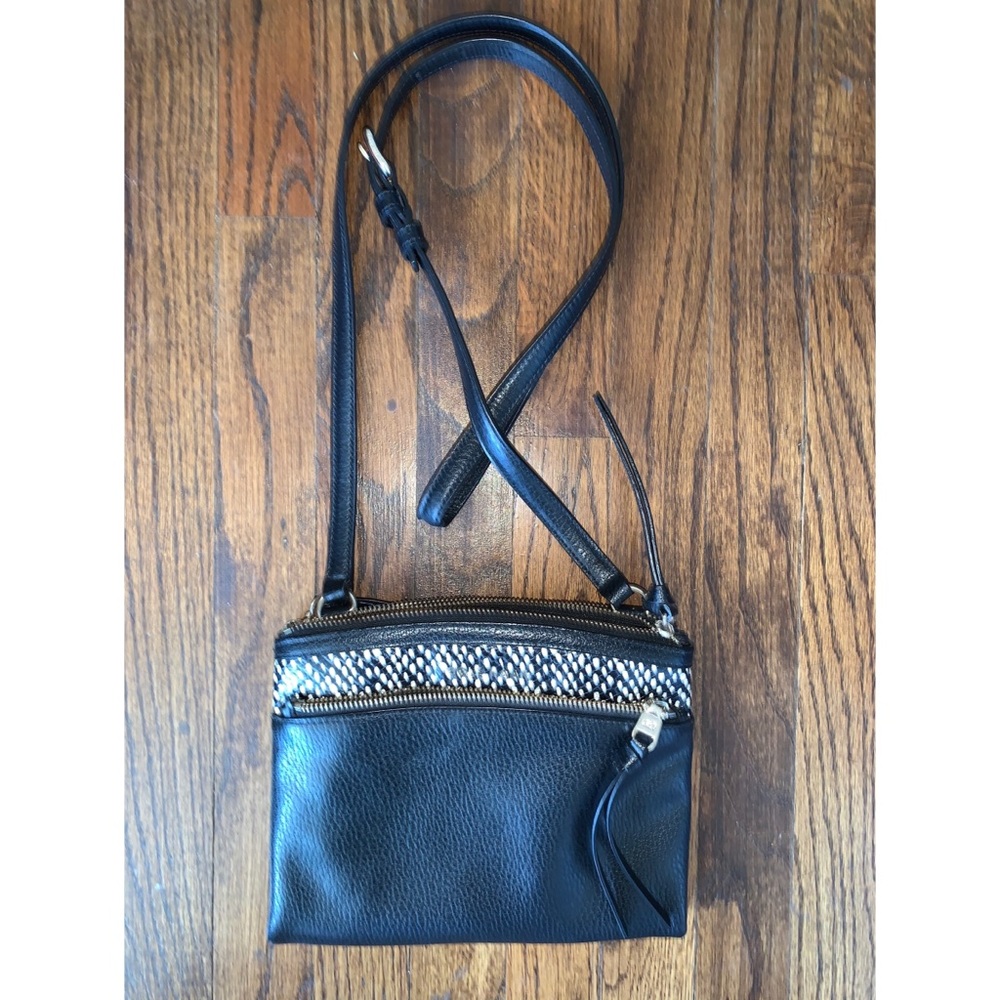 EUC Cole Haan crossbody black, animal print detail